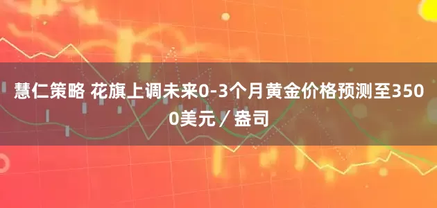 慧仁策略 花旗上调未来0-3个月黄金价格预测至3500美元／盎司