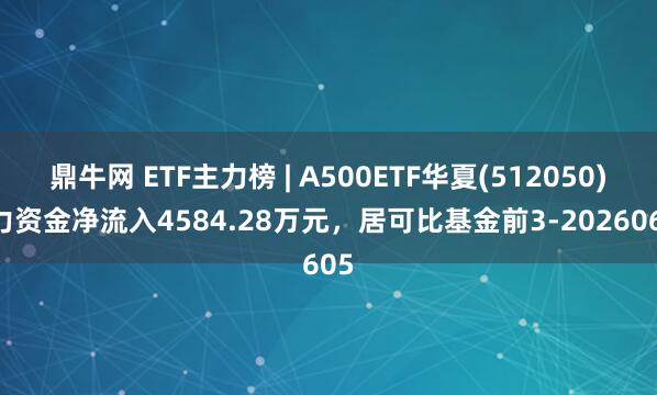 鼎牛网 ETF主力榜 | A500ETF华夏(512050)主力资金净流入4584.28万元，居可比基金前3-20260605